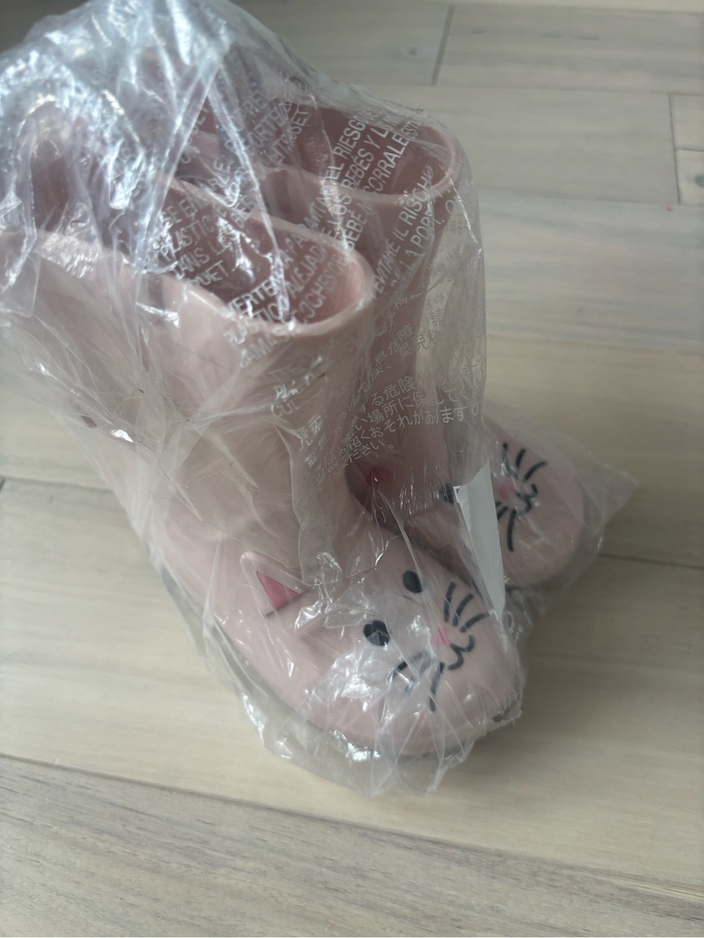 Old Navy Pink Cat Face Kids Rain Boots